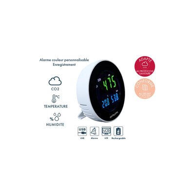 Capteur qualité de l'air Mesureur de CO2 Quaelis 16 ORIUM