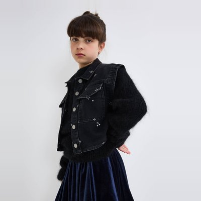 Veste en jean sans manches à motifs  brodés MONOPRIX