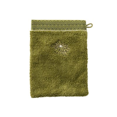 Gant de toilette coton et viscose de bambou SILVALYS CARRE BLANC