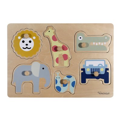 Jeu' de'eveil - Plug-in puzzle Safari KINDSGUT