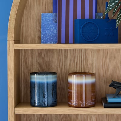 Orlan Tealight Holder in Coloured Glass H11cm LA REDOUTE INTERIEURS