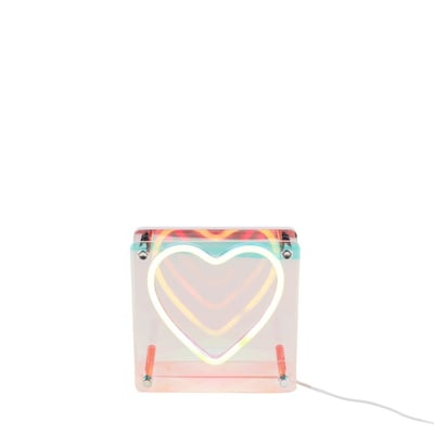 Cadre néon coeur 3D coloré 15x15cm ORNAMI