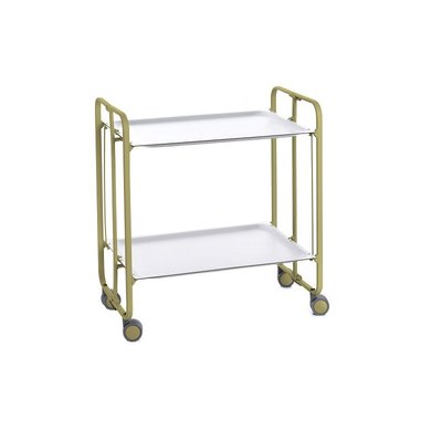 Table roulante pliante BAUHAUS 2 plateaux  , Vert olive DON HIERRO