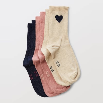 Lot de 3 paires de chaussettes rayées contenant du coton BIO MONOPRIX