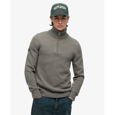 Pull à col zippé en maille de coton Classics SUPERDRY