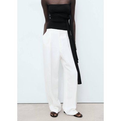 Pantalon mélange de lin pinces MANGO