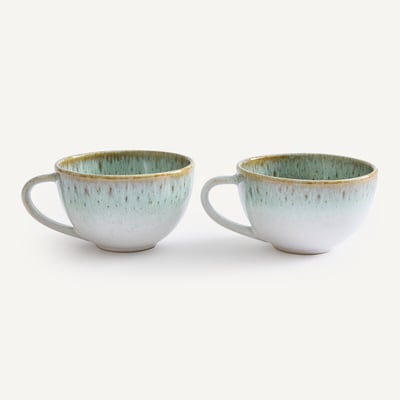 Lot de 2 tasses à thé, en grès émaillé, FARA AM.PM