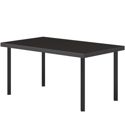 Table basse de jardin rectangulaire métal plateau effet grain de bois OUTSUNNY