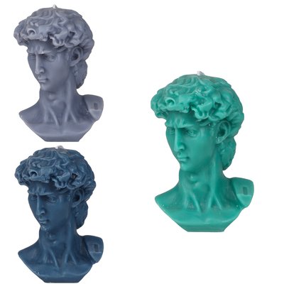 Set de 3 bougies statuettes greco 11x9x15cm WADIGA