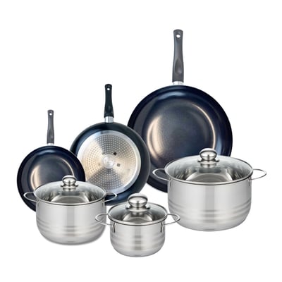 3 poêles 20/24/32cm + 3 faitouts 16/20/24cm PRIMA BRILLANT ELO