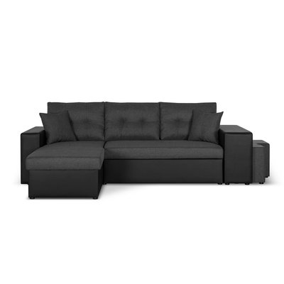 Canapé d'Angle Convertible en Simili/Tissu 4 places - CALIFORNIA LISA DESIGN