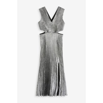 Robe plissée métallisé sans manches NEXT