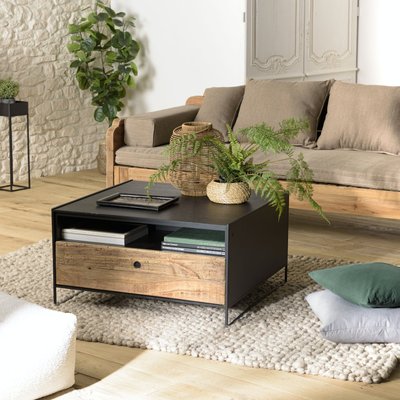 Table basse bois recyclé et métal 1 tiroir CRACOVIE PIER IMPORT