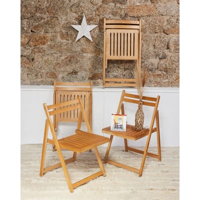 Lot de 4 chaises en bois Alma N°1663 - Bon état DEBONGOUT