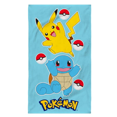 Serviette de bain et de plage imprimé 100% coton, PORT POKEMON