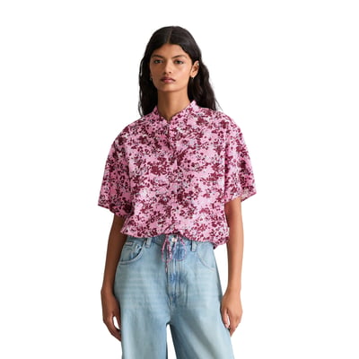 Blouse à manches courtes relaxed en mélange de viscose imprimée MARC O’POLO DENIM