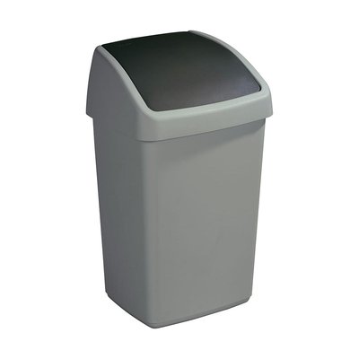 Poubelle grise avec couvercle basculant Delta 25 litres JARDINDECO