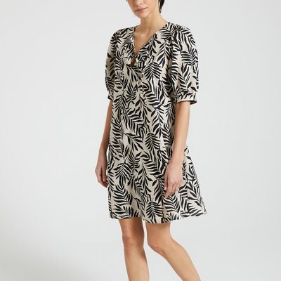 Robe imprimée, manches courtes ballon JDY