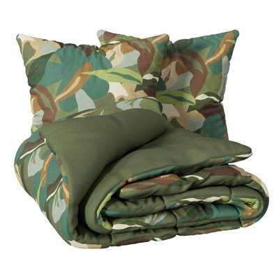 Housse de couette + 2 taies feuille tropicale EDEN