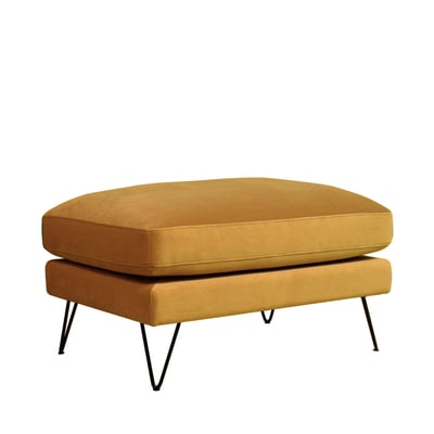 Pouf en velours pieds épingles noirs- VILLABON DRAWER
