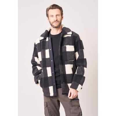 Veste regular homme à carreaux, effet sherpa  RIDWAY DEELUXE
