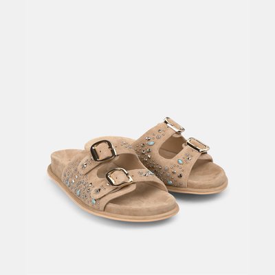 Sandales plates avec détails de clous et strass ALMA EN PENA