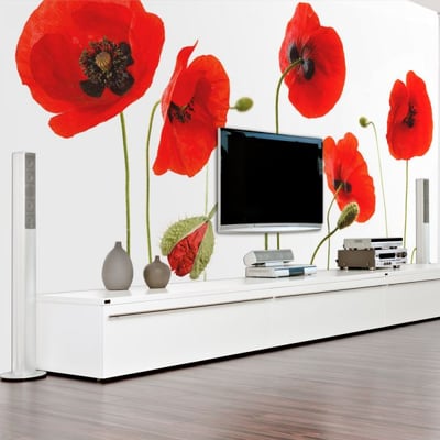 Papier peint intissé panoramique Fleurs Souvenirs d'été : coquelicots EDEN
