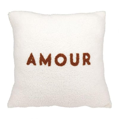 Housse de coussin 40x40  bouclette Amour DECORATIE