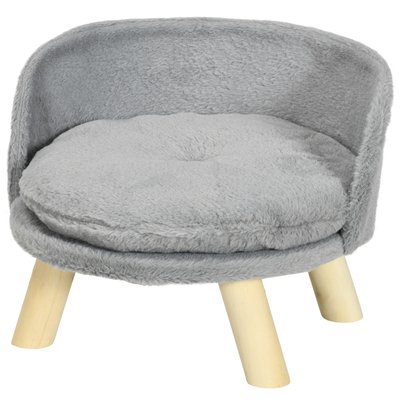 Canapé lit panier pour chien scandinave peluche gris PAWHUT