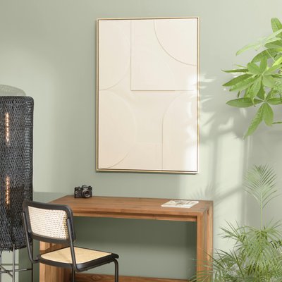 Tableau beige formes géométriques en relief 83 x 123 cm PIER IMPORT