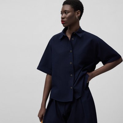 Chemise seersucker en coton ADOLFO DOMINGUEZ