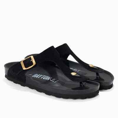 Tongs en cuir suédé MERCURE pour femme BAYTON