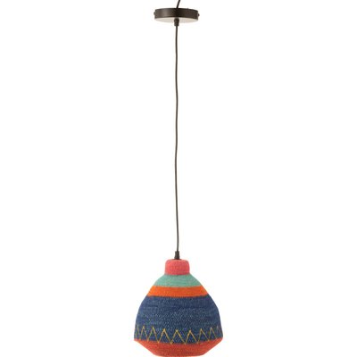 Suspension tressée  motif zigzag en rotin naturel RECOLLECTION
