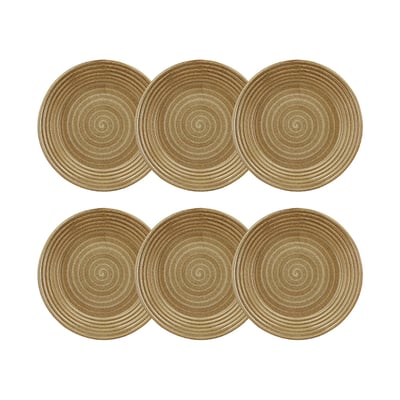 Lot de 6 assiettes plates 27cm en grès, TURBOLINO NOVASTYL