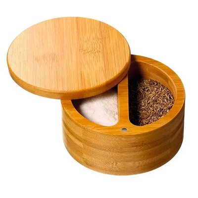 Pot à sel et poivre bambou 12x12x6cm WADIGA