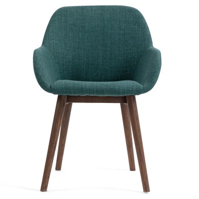 Chaise repas accoudoirs tissu  pied chêne foncé MALVA ZAGO