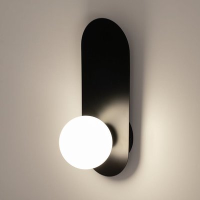 Applique globe en verre avec support noir, style design MESA PIER IMPORT