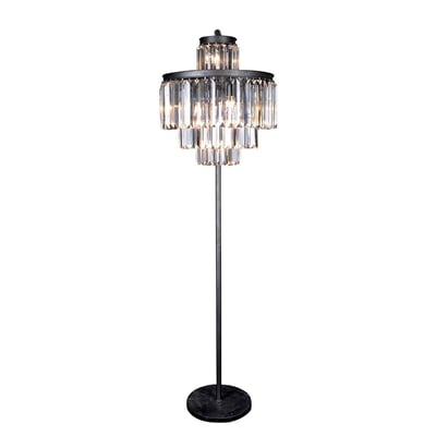 Lampadaire verre métal gris Fulgurant SIGNATURE