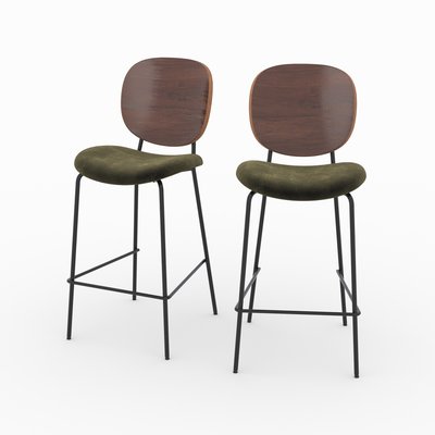 Lot de 2 chaises pour îlot central 65,5 cm en velours - SIMONE RENDEZ-VOUS DÉCO