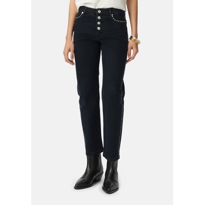 Jean droit cropped décor clous IKKS