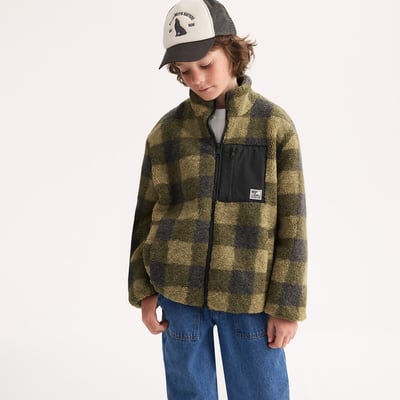 Giacca in pile con zip, collo alto e motivo a quadri LA REDOUTE COLLECTIONS