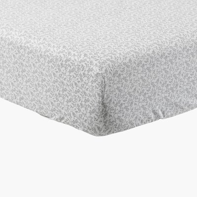 Drap housse percale de coton ELOGES CARRE BLANC