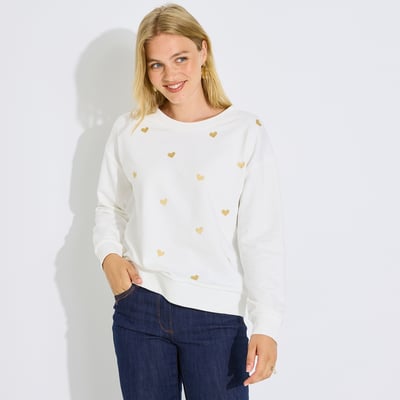 Sweat cœurs brodés GRAIN DE MALICE