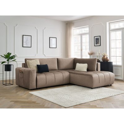 Canapé d'angle convertible 3 places en velours, ARSENE BOBOCHIC