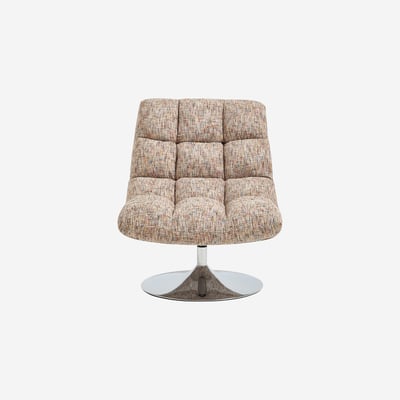Fauteuil pivotant en tissu chenille et métal chromé SOGLIO HABITAT