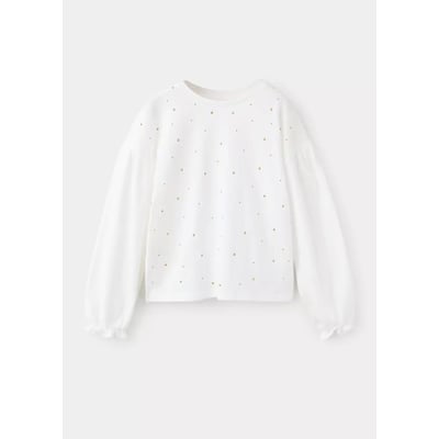 T-shirt à strass et manches bouffantes MANGO KIDS