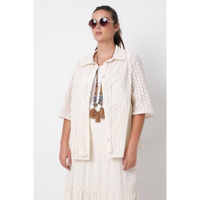 Chemise en broderie anglaise avec galon JEAN-MARC PHILIPPE