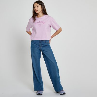 T-shirt cropped com mensagem LA REDOUTE COLLECTIONS