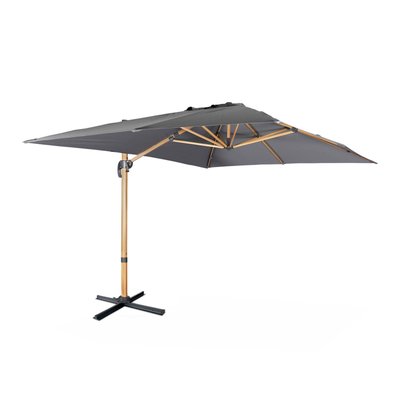 Parasol déporté rectangulaire 3x4m, mât effet bois WIMEREUX SWEEEK