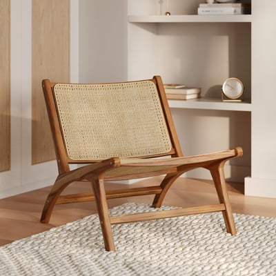 Fauteuil en teck et tressage cannage en rotin - KILKA MAISON PAVANE